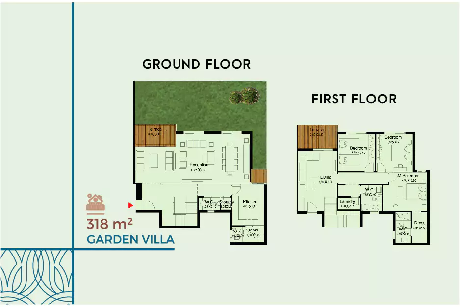 Garden villa - 3 bedrooms - 4 bathrooms for sale - New Cairo City - Cairo